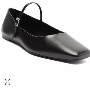 Arezzo Women’s Eleanor Ballet Flat square toe black size 8.5 NEW